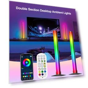 RGB LED Настольный Амбиентный Свет, Диммируемый с Пультом и Управлением через Приложение — USB Лампы