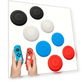 Silicone Thumb Grip Caps Set for Switch Controllers - 8pcs — Thumb Comfort Enhancers
