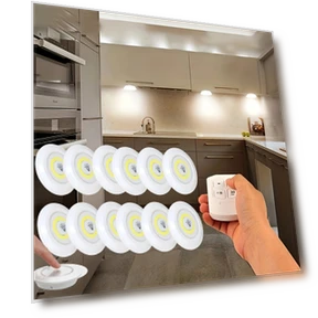 Smart Wireless LED Under-Cabinet Lights - 12pcs/6pcs COB Night Light with Remote — Under-Cabinet Lights