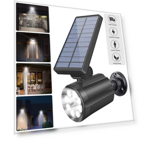 Solar-powered Motion Sensor Wall Mount Security Camera Lights — Outdoor Security & Flood Lighting