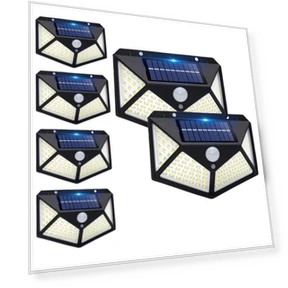 6pcs Solar Wall Light with Motion Sensor, Outdoor LED Light Strip for Garden, Patio, Yard, Fence, Garage, Porch... — Outdoor Security & Flood Lighting