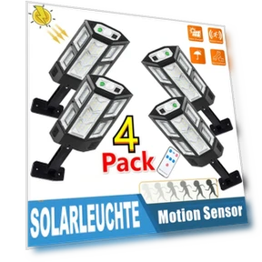 4pack Solar Outdoor Lights Motion Sensor with 43 LED Lamp Beads — Outdoor Security & Flood Lighting