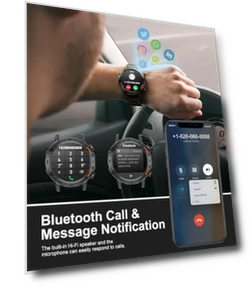 Military Smart Watch for Men with 100 Sports Modes, 5ATM Waterproof, Heart Rate, SpO2, Blood Pressure Monitoring — Smartwatches, SUNKTA