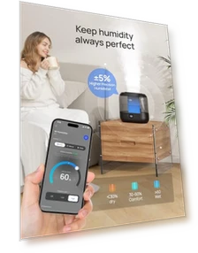Smart Humidifier with Nightlight, 4L Top Fill, 32H Runtime — Air Moisturizers, Dreo