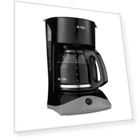 12-Cup Black Coffee Maker with Auto Pause and Glass Carafe — Coffee Makers, Mr. Coffee