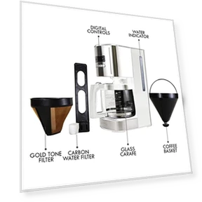 12 Cup Programmable Drip Coffee Maker with Reusable Filter — Coffee Makers, Koolatron