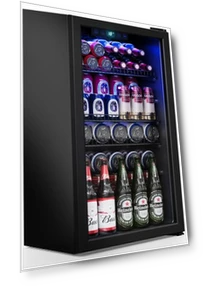 120 Cans Freestanding Mini Fridge Cooler with Glass Door — Drink Coolers, Manastin
