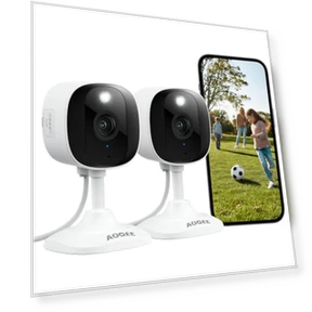 2K Home Security Camera with Color Night Vision, White Light, Siren — Cameras & Monitors
