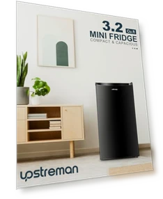 3.2 Cu.Ft Mini Fridge with Freezer, Adjustable Thermostat, Single Door Compact Refrigerator — Mini Fridges, Upstreman