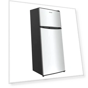 4.0 Cu.Ft Small Refrigerator with Freezer, Double Door, Stainless Steel — Mini Fridges, BANGSON