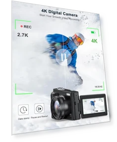 4K Digital Camera for Photography and Video with Autofocus and Anti-Shake — Compact Digital Cameras, Zostuic