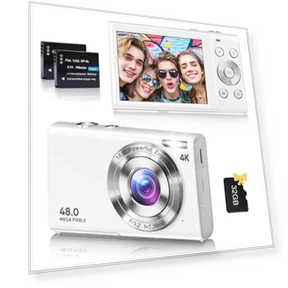 4K Vlogging Camera with Autofocus 48MP UHD, 16X Digital Zoom, Anti-Shake — Compact Digital Cameras, FJFJOPK