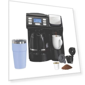 FlexBrew Trio 2-Way Coffee Maker, Compatible with K-Cup Pods or Grounds, Single Serve & Full Pot — Coffee & Espresso Combos, Hamilton Beach