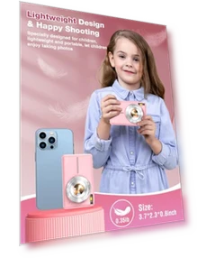 FHD 1080P Kids Camera 44MP Point and Shoot Digital Camera with 32GB Card — Portable Media Devices & Accessories, Nsoela