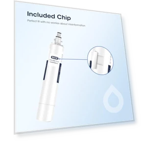 Replacement Refrigerator Water Filter with CHIP, 2 Pack — Refrigerator Filters, GLACIER FRESH