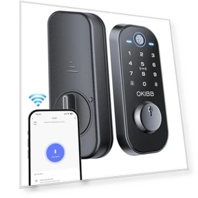 Smart Lock with Built-in Wi-Fi, Fingerprint, and Doorbell — Smart Home Security, OKIBB