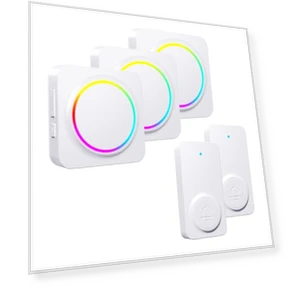 Wireless Doorbell Kit with 3 Receivers & 2 Buttons, 1000ft Range, 32 Melodies — Kits, PHYSEN