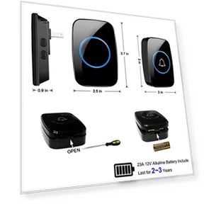 Waterproof Wireless Doorbell Kit with 1000ft Range — Kits, Full House