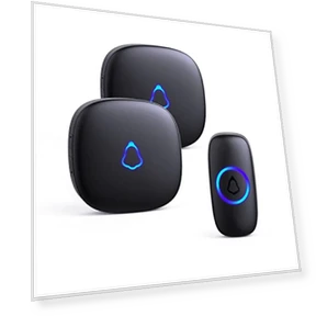 Wireless Doorbell with 2 Receivers, Adjustable Volume, 58 Chimes, 1000Ft Range — Push Buttons, SECRUI