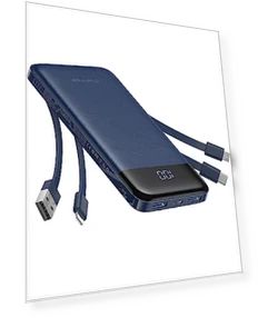 Slim 10000mAh Portable Charger with Built-in Cables - 6 Outputs Power Bank — Charging Solutions, Charmast