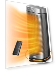 PTC Ceramic Space Heater with Remote, 1500W Fast Heating, 70° Oscillation — Portable Heating Solutions, Dreo