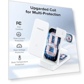 3 in 1 Foldable Fast Wireless Charger for iPhone, Apple Watch, AirPods — Lightning, Tribone