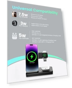 3 in 1 Wireless Charging Station for iPhone, Apple Watch, AirPods — Charging Solutions, GETPALS