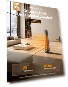30" Electric Space Heater with Remote, 120° Oscillation, Adjustable Thermostat — Heater Spare Components, Dreo