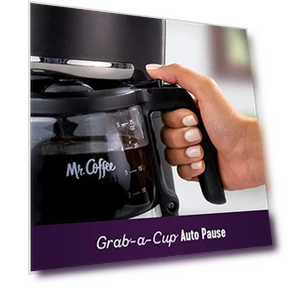 Programmable Coffee Maker, 5 Cups with Auto Pause, Glass Carafe, Compact Design — Coffee Makers, Mr. Coffee