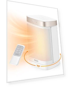 Atom One Space Heater with Remote, 70° Oscillating Electric Heater, Digital Thermostat — Air Moisturizers, Dreo