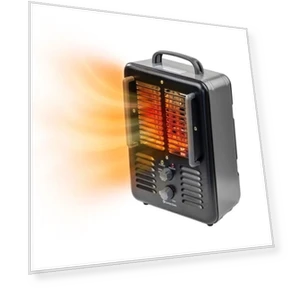 Electric Portable Space Heater with Adjustable Thermostat — Portable Heating Solutions, Comfort Zone