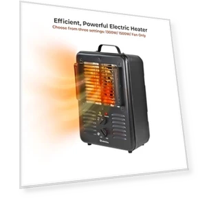Portable Electric Space Heater with Adjustable Thermostat, 1500W — Portable Heating Solutions, Comfort Zone
