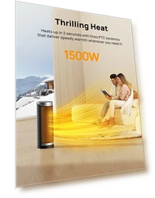 Space Heater for Indoor Use, 1500W Fast Heating with Thermostat, Remote Control, 70° Oscillating, Portable — Portable Heating Solutions, Dreo
