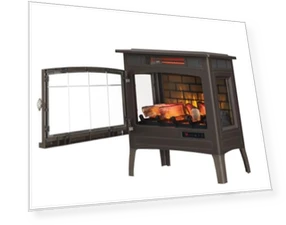 Freestanding Electric Fireplace Stove Heater with 3D Flame Effect — Electric Heating Solutions, Duraflame