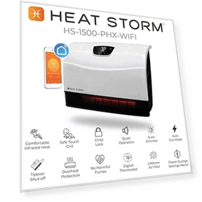 Wi-Fi Infrared Wall Heater with Digital Thermostat — Portable Heating Solutions, Heat Storm