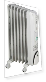 Oil filled Radiator Heater, 1500W Electric Space Heater — Portable Heating Solutions, De'Longhi