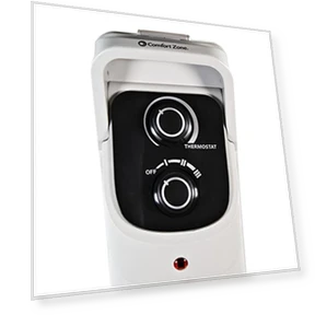 Oil-Filled Radiator Space Heater with Adjustable Thermostat — Portable Heating Solutions, Comfort Zone