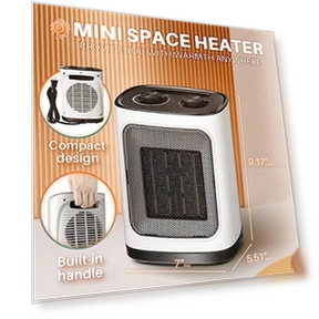 Portable Electric Space Heater with Thermostat, 1500W — Portable Heating Solutions, Kismile