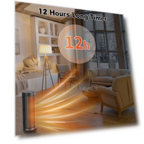 Portable Ceramic Space Heater with Remote, 1500W, 70° Oscillation — Portable Heating Solutions, QOWETU