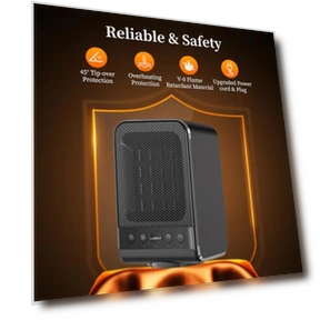 Portable Electric Space Heater with Thermostat, 1500W PTC Fast Heating — Portable Heating Solutions, Lerat