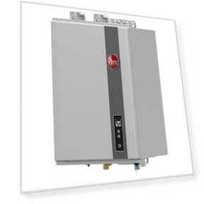 9.5 GPM Residential Indoor Natural Gas Tankless Water Heater — Gas-Powered Room Warmers, Rheem