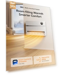 Smart Wall Heater with Remote Control, 1500W Electric Space Heater for Bedroom — Portable Heating Solutions, Dreo