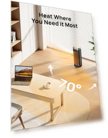 Ceramic Electric Space Heater with Digital Thermostat and Remote Control — Portable Heating Solutions, Dreo