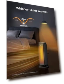 Space Heater Indoor With Oscillation & Remote, Portable With Thermostat & Timer, Ceramic Desk for Bedroom Home Office — Portable Heating Solutions, PELONIS