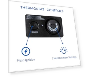 Ventless Propane Gas Blue Flame Space Heater with Thermostat Control, 10000 BTU — Portable Propane Heaters, ProCom