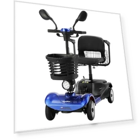 4 Wheel Compact Foldable Electric Mobility Scooter with Lights and Basket — Mobility Scooters, WheelWavi