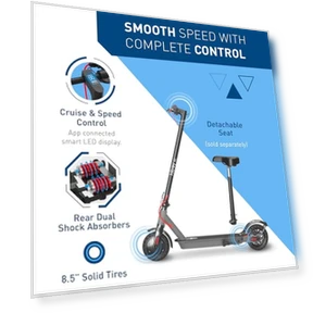 Electric Scooter for Adults, 350W Motor, 17 Miles Range, Portable Folding Commuter Scooter — Electric Vehicles, Hiboy