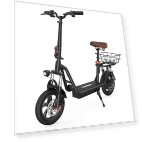 Electric Scooter with Seat, 21 Miles Long Range & 15.6 MPH Top Speed, 12" Pneumatic Tire, Dual Suspensions — Electric Vehicles, iScooter