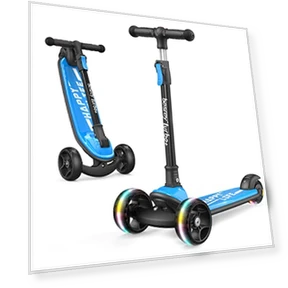 3 Wheel Kick Scooter for Kids with LED Light Wheels and Adjustable Height — Push Scooters, besrey