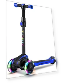Kids Scooter with Light Up Wheels, Adjustable Handlebar for Ages 3-12 — Push Scooters, TONBUX